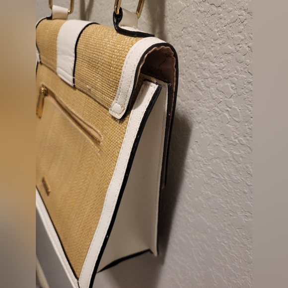 ALDO Straw Satchel with White Trim - Women’s Crossbody - Picture 11 of 14